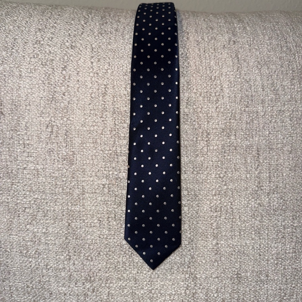 Slim Navy Polka Dot Men's Tie